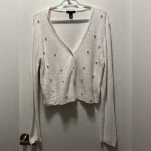 Forever 21 Pearl Detail Cardigan